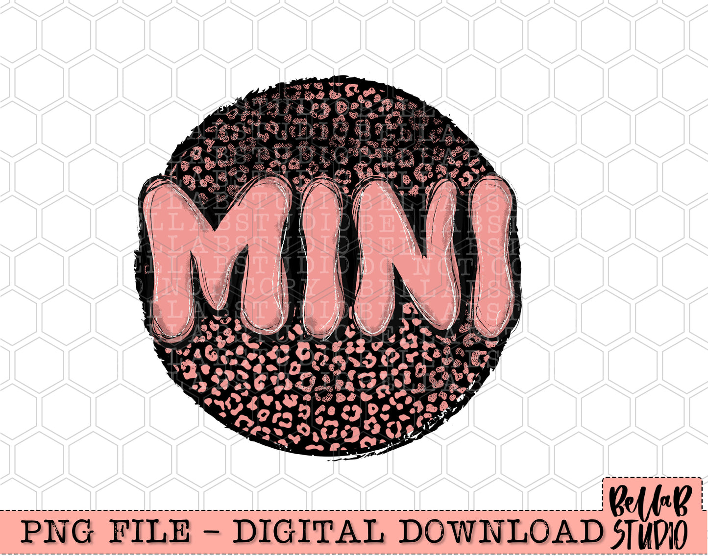 Mini Doodle Pink Leopard PNG Design