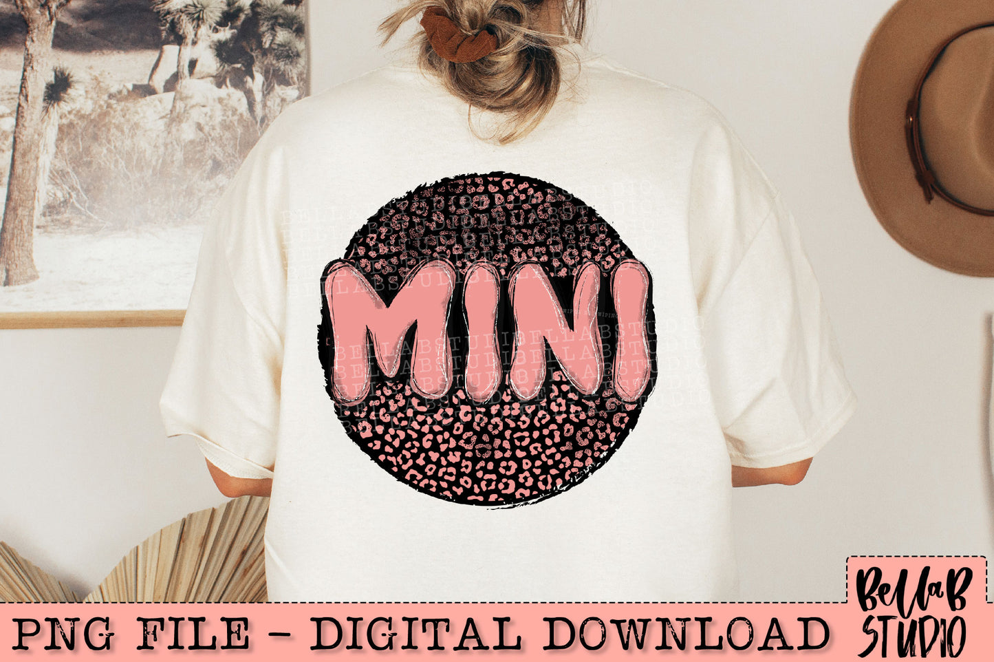 Mini Doodle Pink Leopard PNG Design