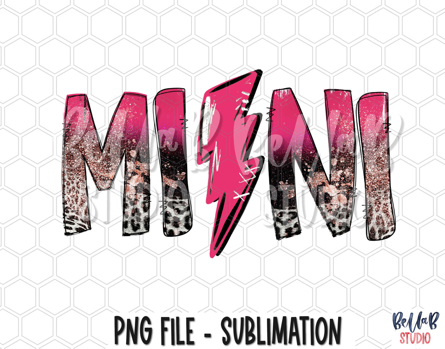 Hot Pink Mini Lightning Bolt Sublimation Design