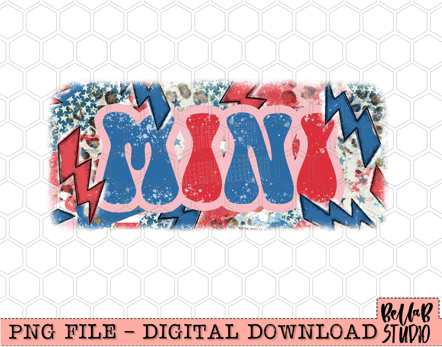 Mini Retro USA Bolts PNG Design