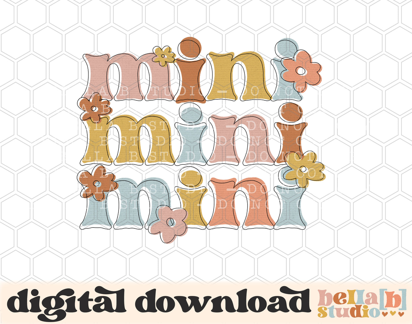 Floral Retro Mini PNG Sublimation Design