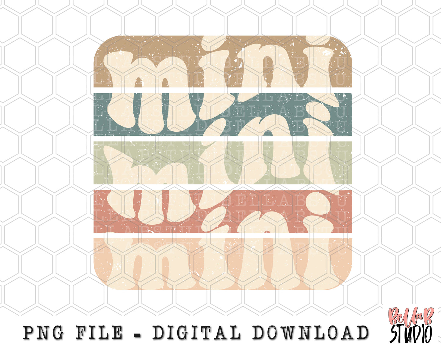 Mini Wavy Retro PNG Sublimation Design