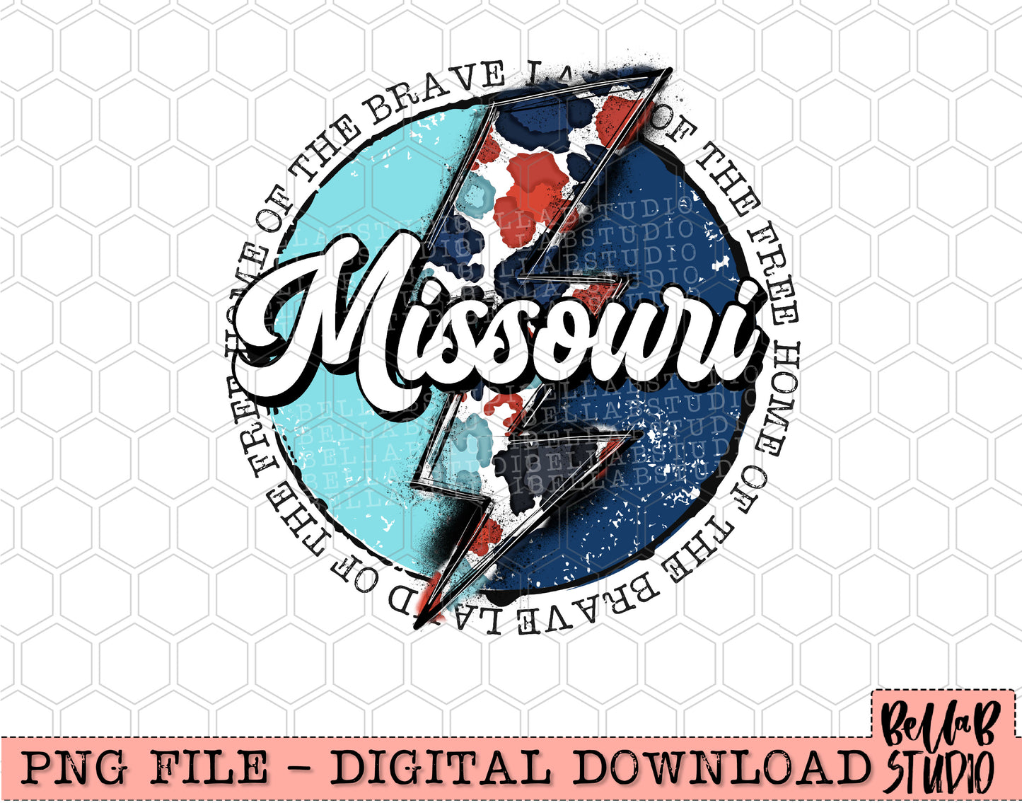 MISSOURI Patriotic Bolt PNG Design