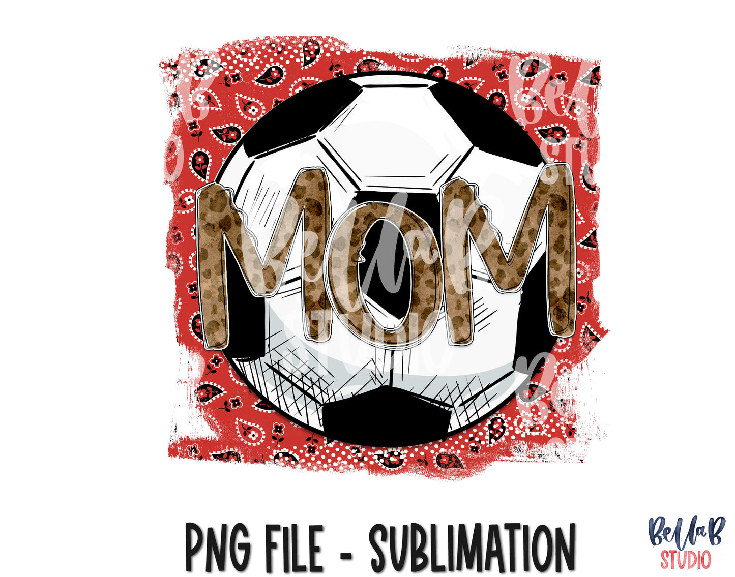 Soccer Mom Red Sublimation Design