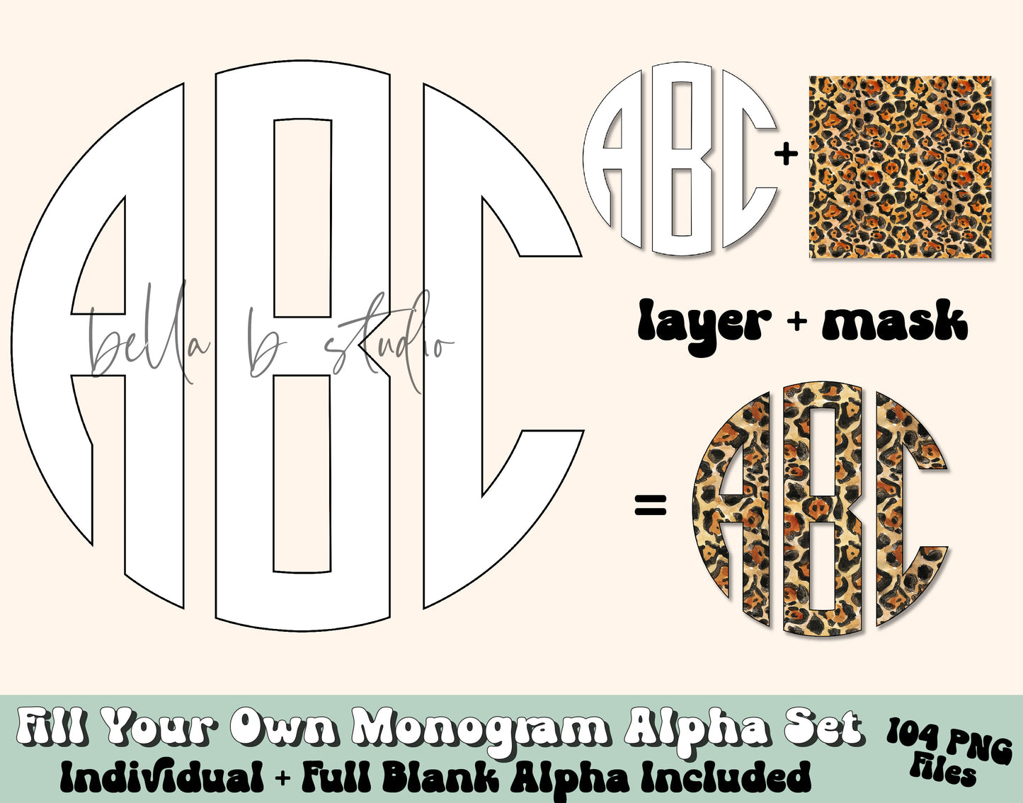 Fillable Blank Monogram Alpha Set - Make Your Own Alpha Set