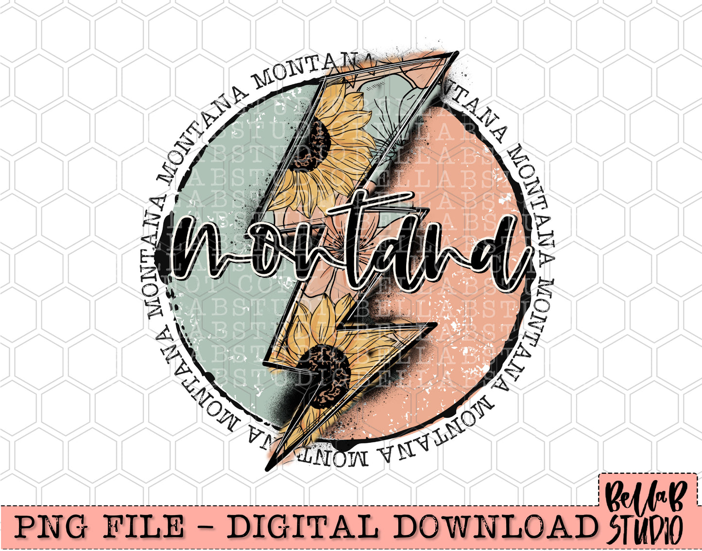 MONTANA Sunflower Bolt PNG Design