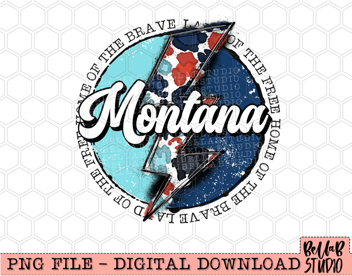 MONTANA Patriotic Bolt PNG Design