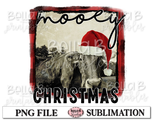 Mooey Christmas Sublimation Design
