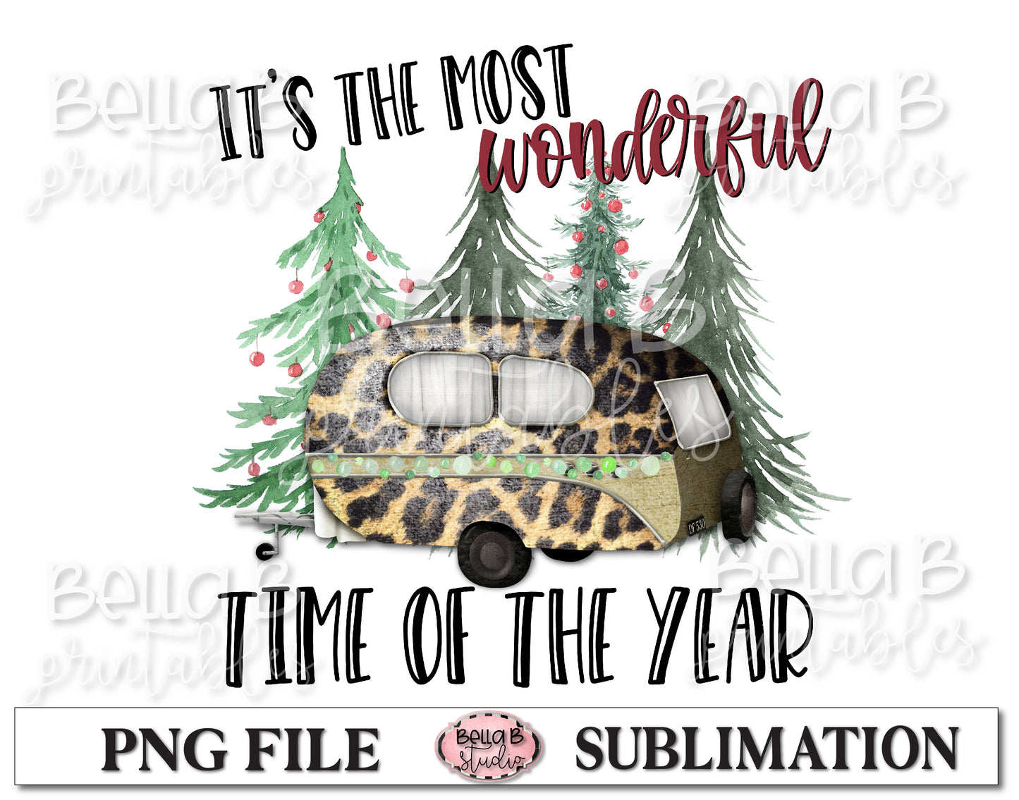 Christmas Camper Sublimation Design