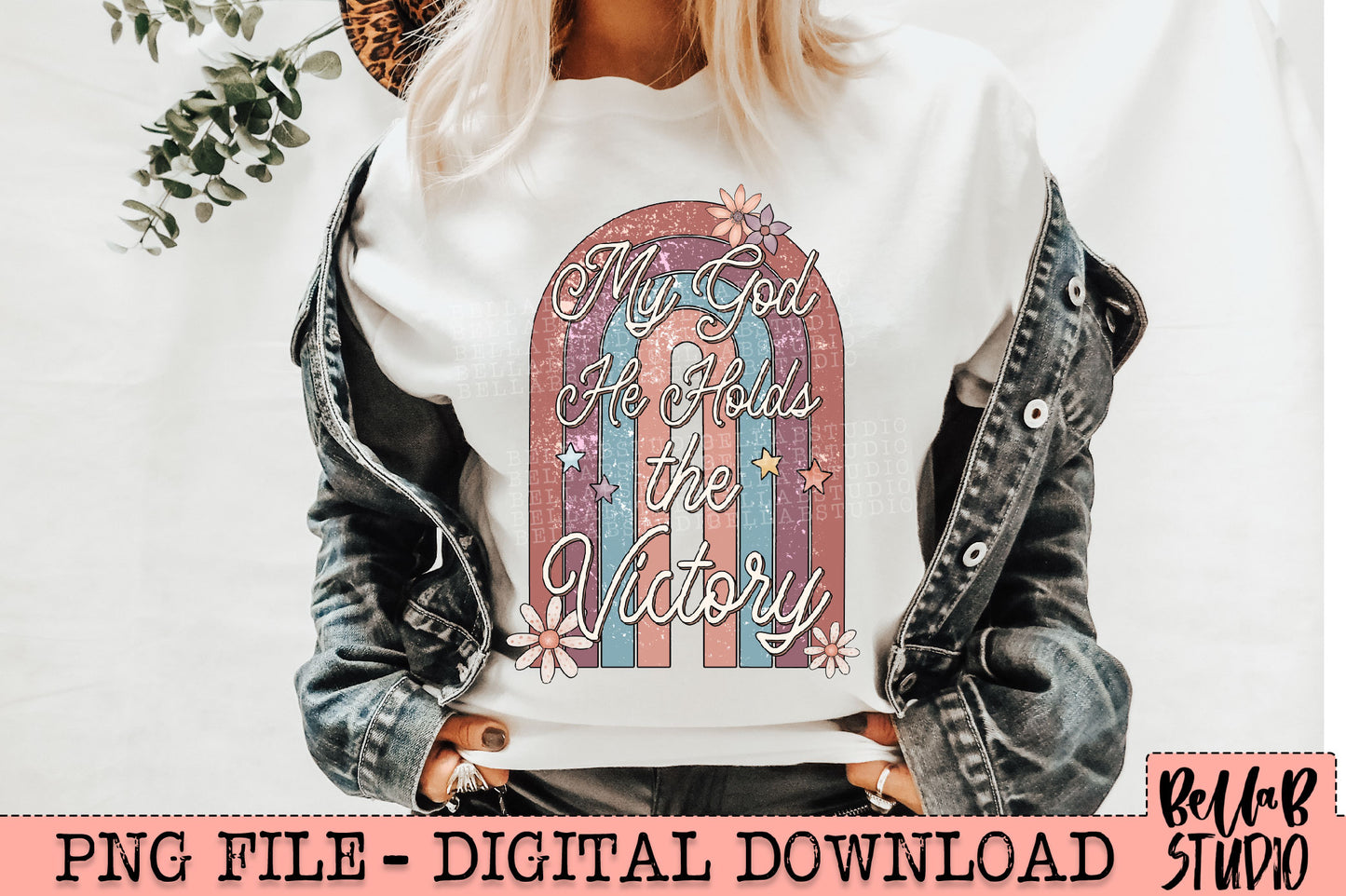 My God He Holds The Victory PNG Design