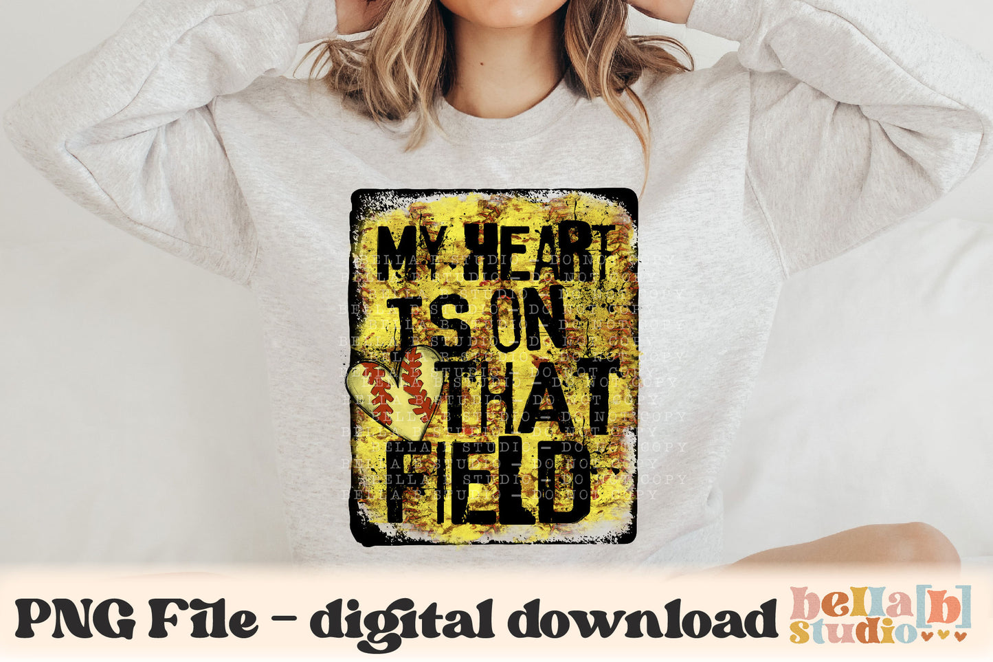 My Heart Is On That Field Softball PNG Design