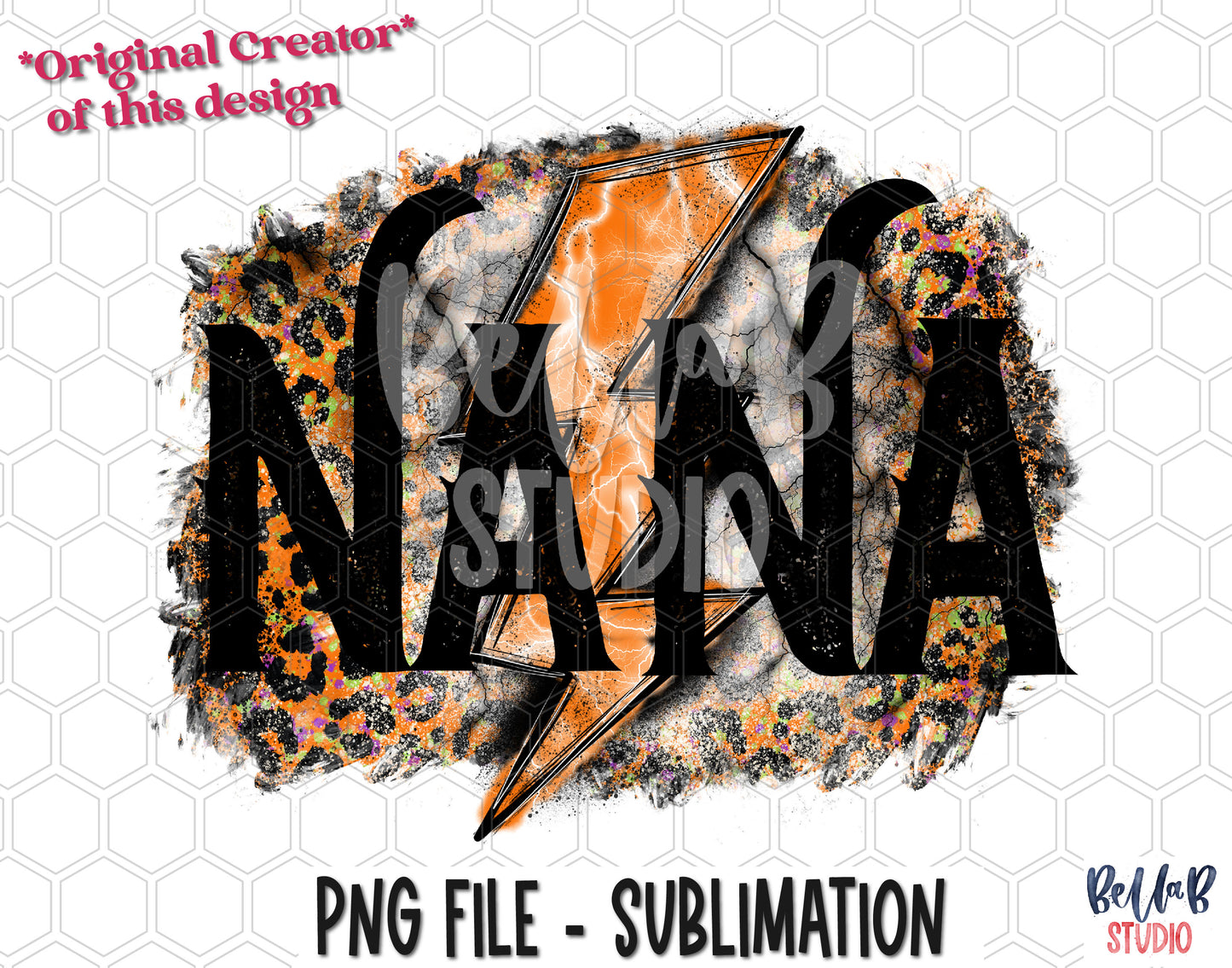 Lightning Bolt Nana Sublimation Design