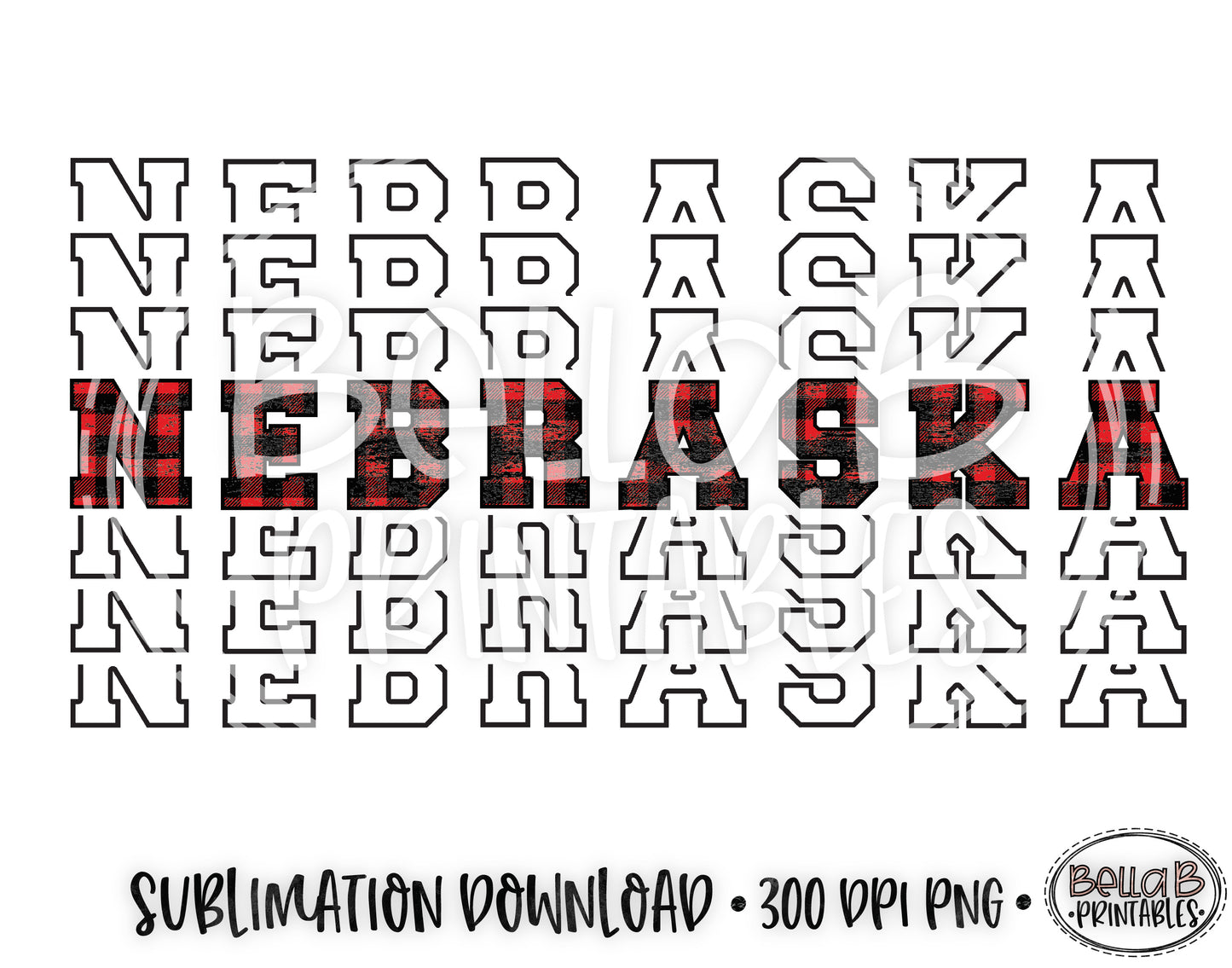 Nebraska State Sublimation Design, Mirrored State Design