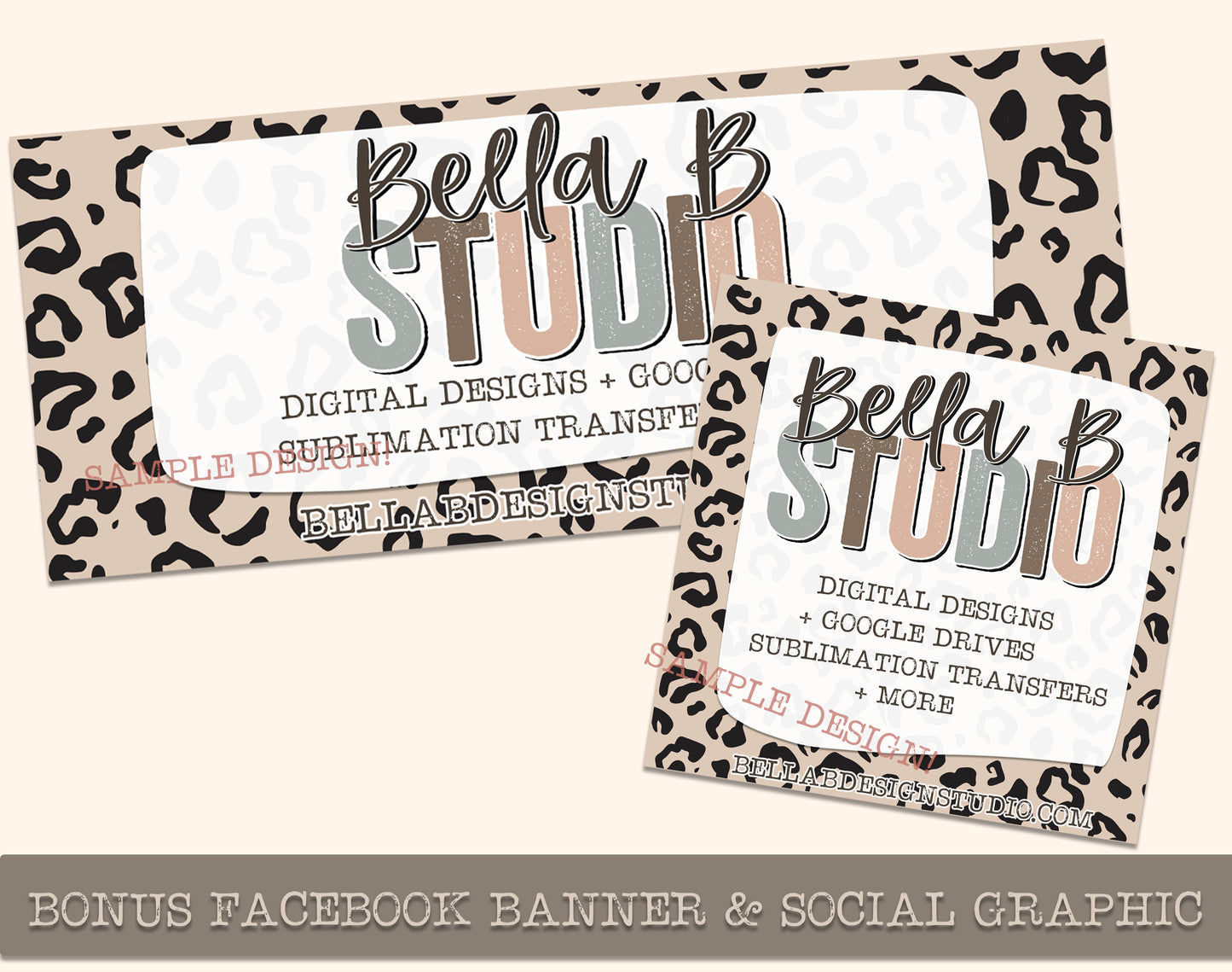 Custom Logo or Design - Neutral Leopard Theme