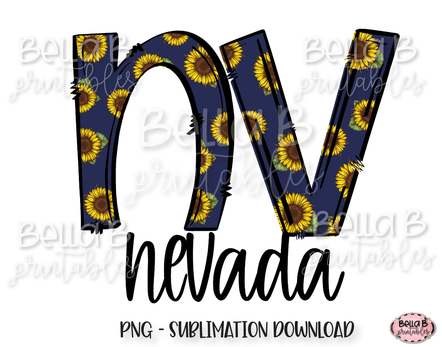 Sunflower Nevada State Sublimation Design