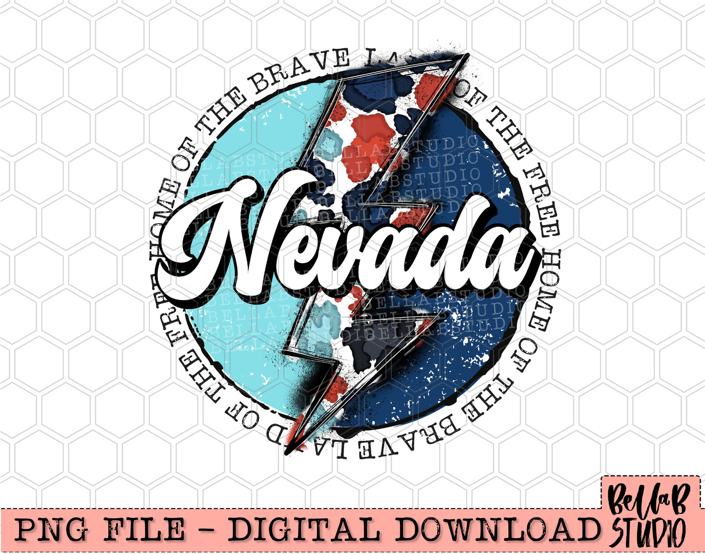 NEVADA Patriotic Bolt PNG Design