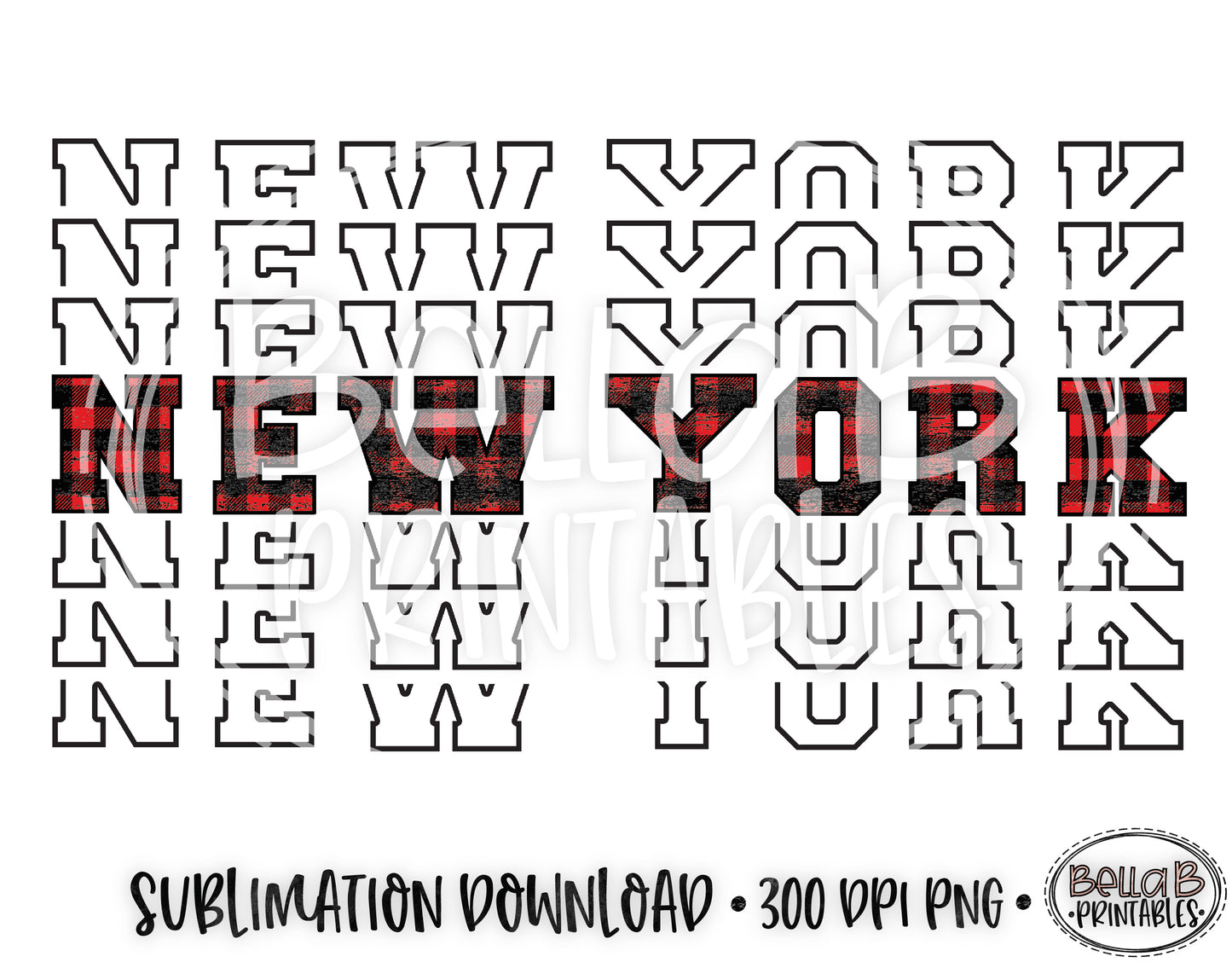 New York State Sublimation Design, Mirrored State Design