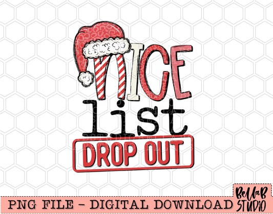 Nice List Dropout PNG Design