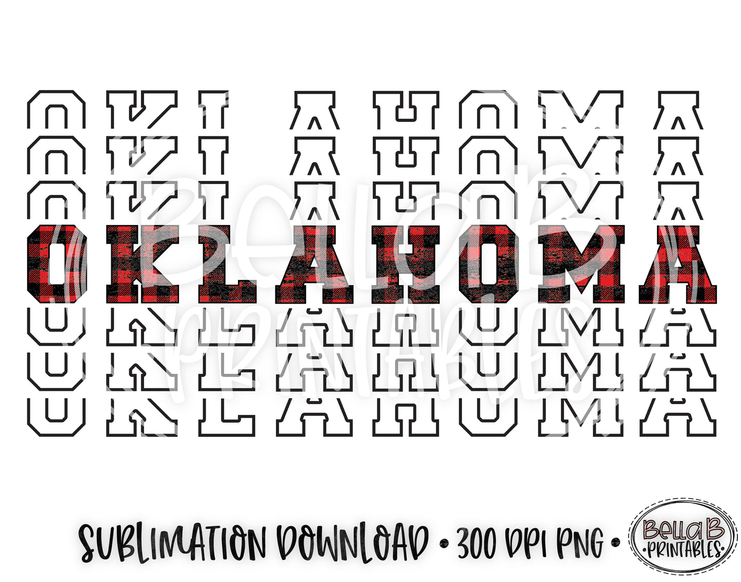 Oklahoma State Sublimation Design, Mirrored State Design