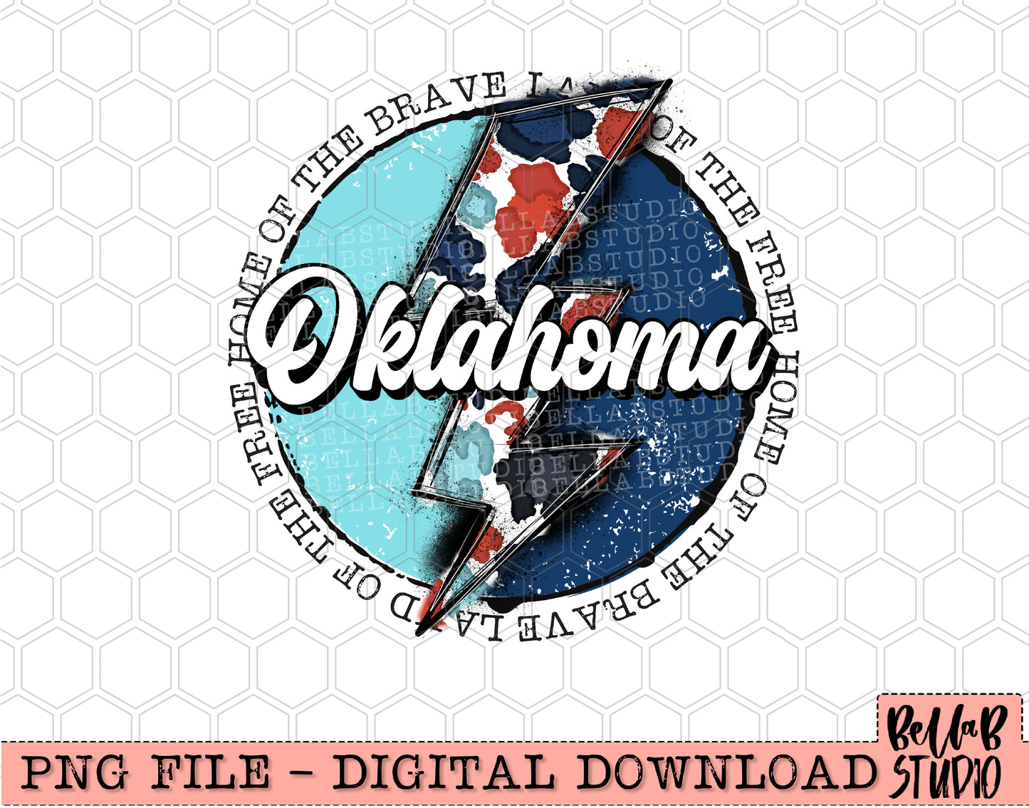 OKLAHOMA Patriotic Bolt PNG Design