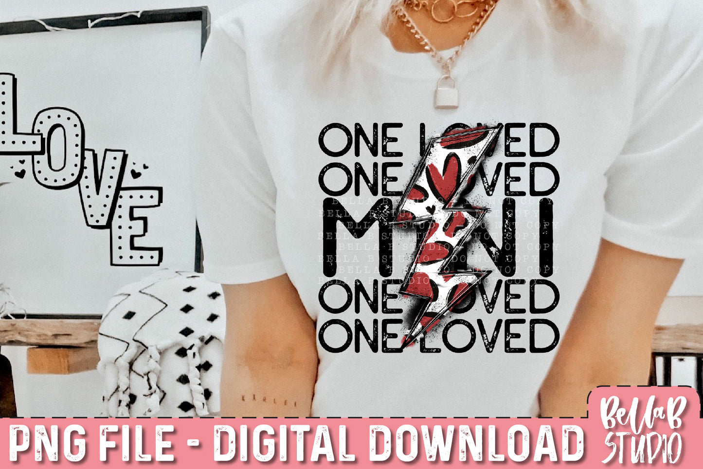 One Loved Mini Bolt PNG Sublimation Design