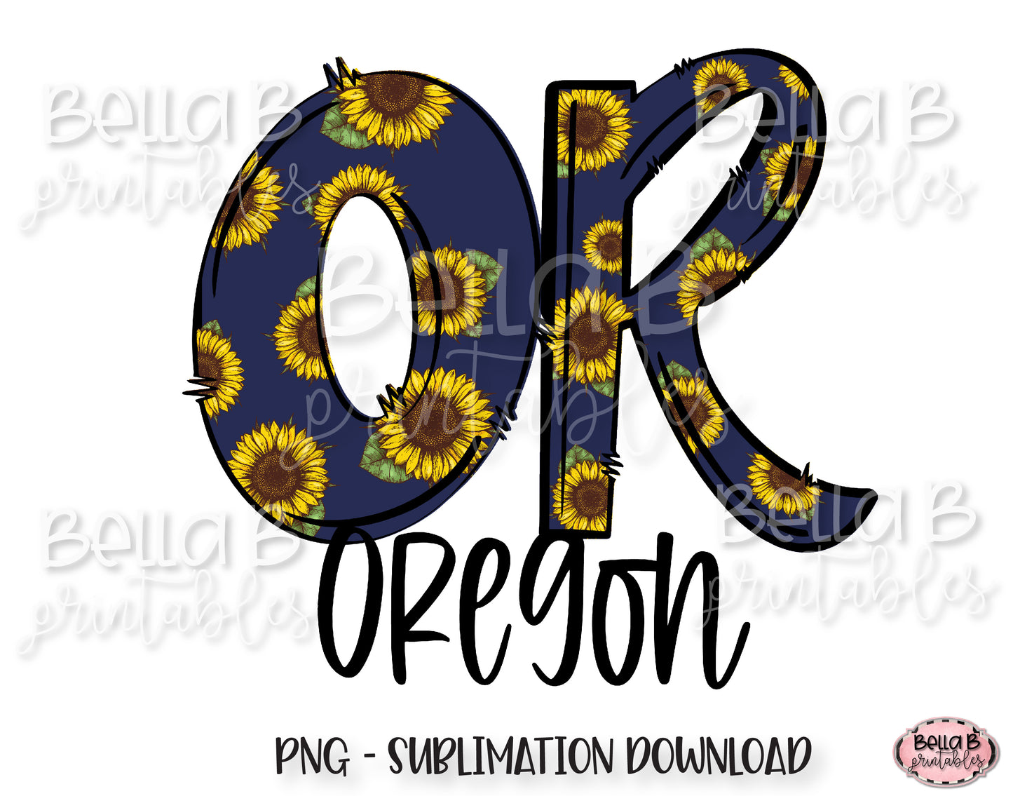 Sunflower Oregon State Sublimation Design