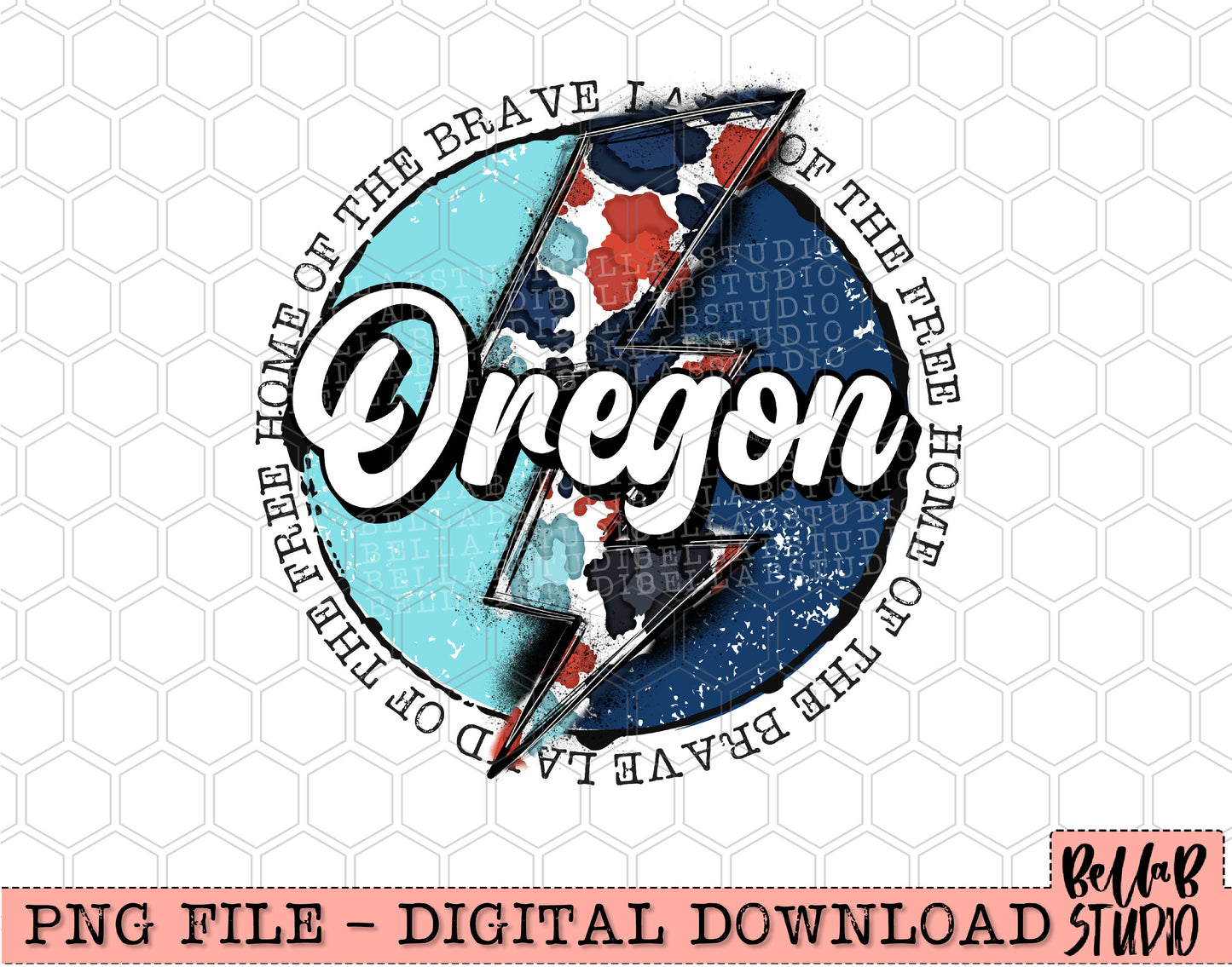 OREGON Patriotic Bolt PNG Design