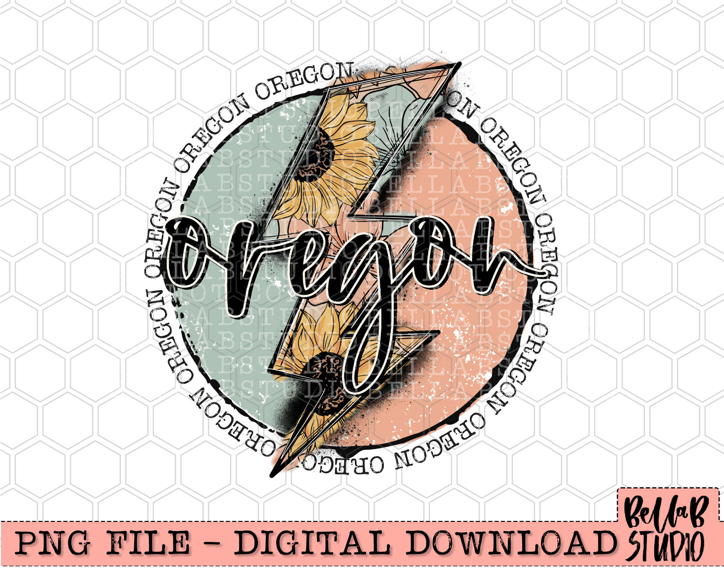 OREGON Sunflower Bolt PNG Design