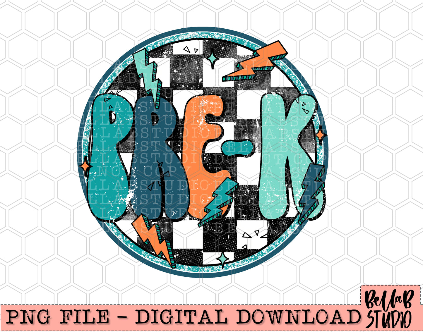 Retro Bolts Pre-K PNG Design