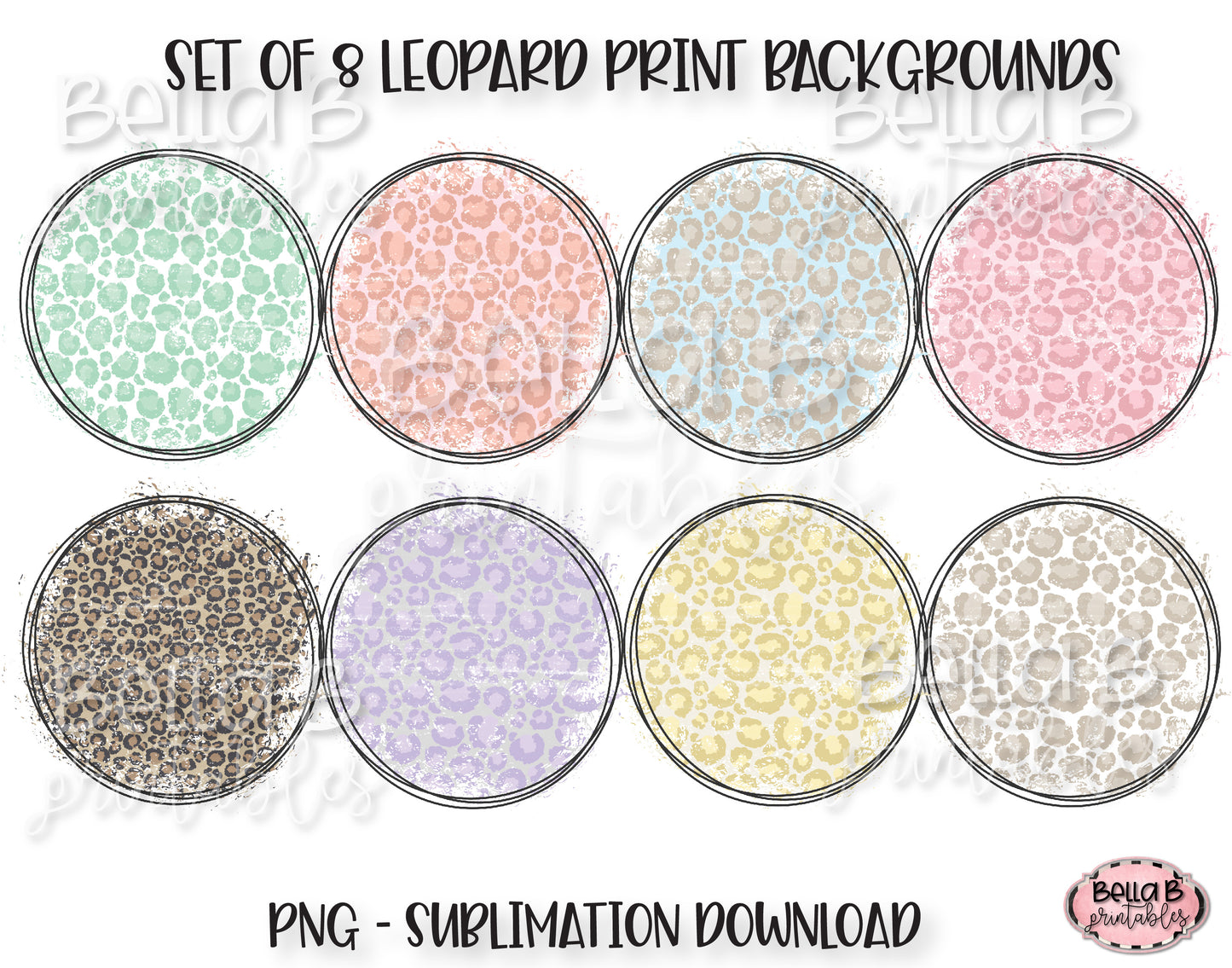 Spring Easter Leopard Print Sublimation Background Bundle, Backsplash