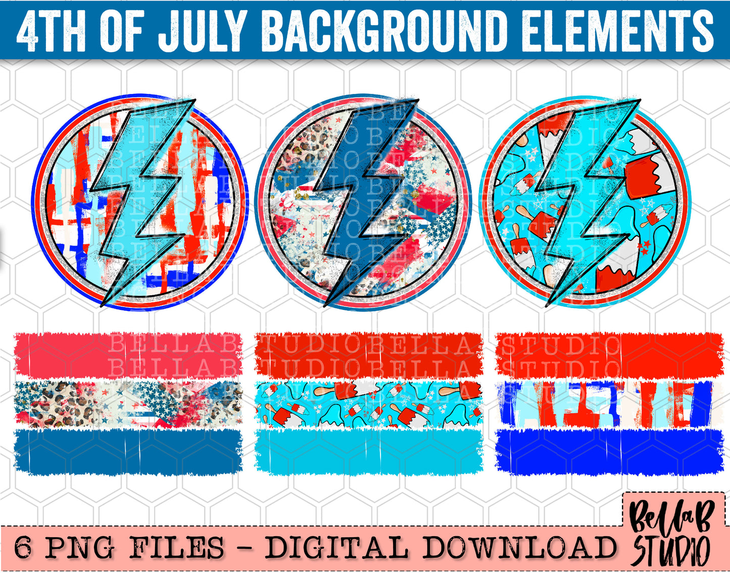 Patriotic 4th Of July Sublimation Background Bundle