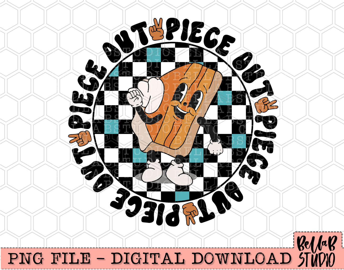 Piece Out Pumpkin Mascot PNG Design