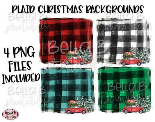 Christmas Buffalo Plaid Sublimation Background Bundle, Backsplash
