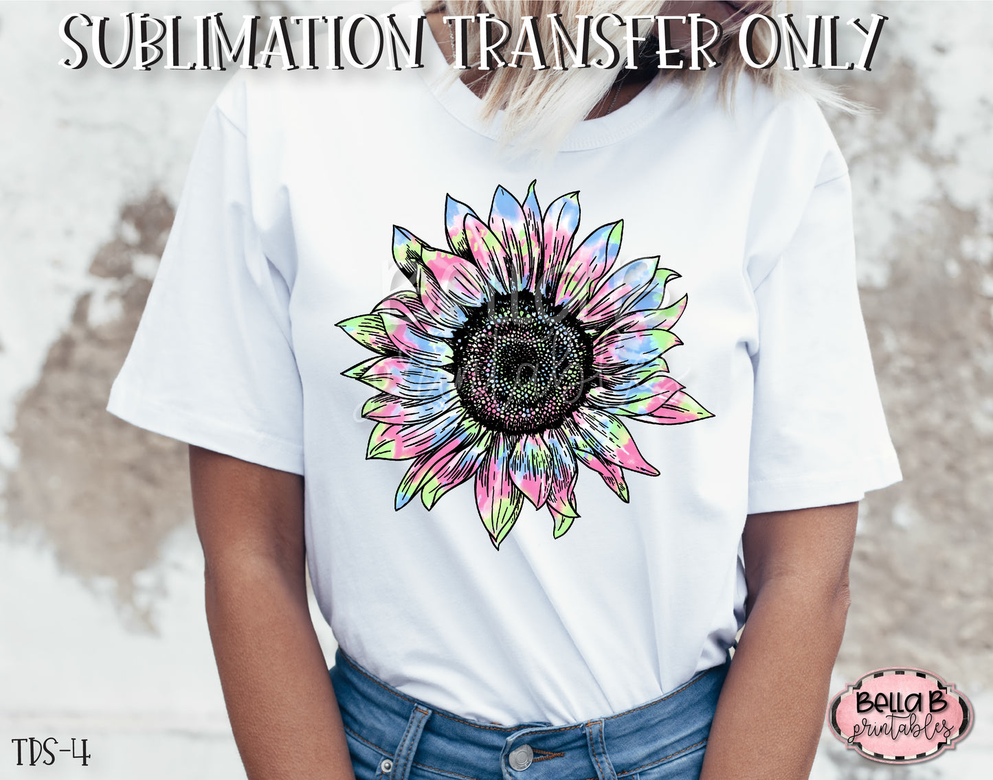 Tie Dye Sunflower Sublimation Transfer, Ready To Press, Heat Press Transfer, Sublimation Print