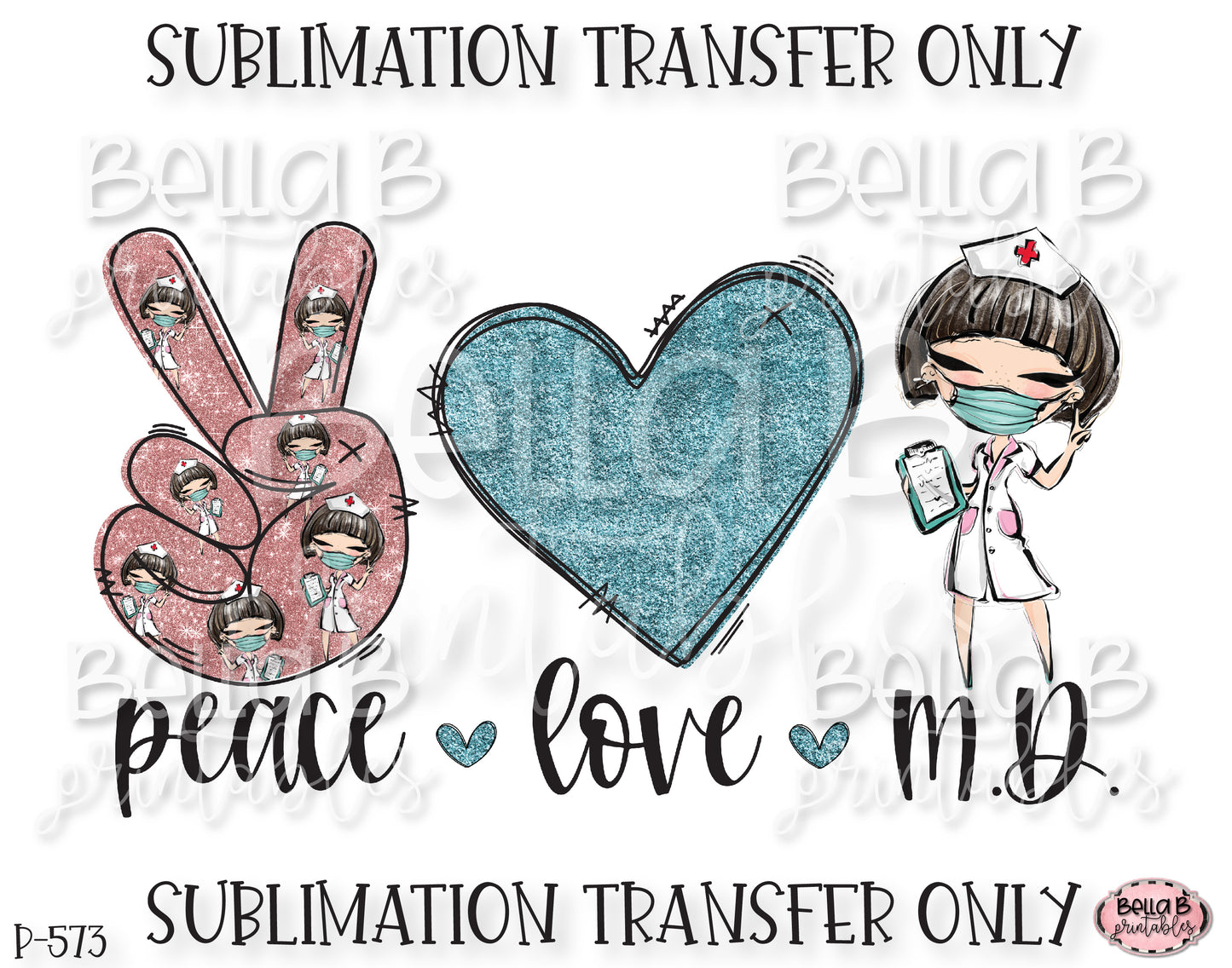 Peace Love Medical Doctor Sublimation Transfer, Ready To Press, Heat Press Transfer, Sublimation Print