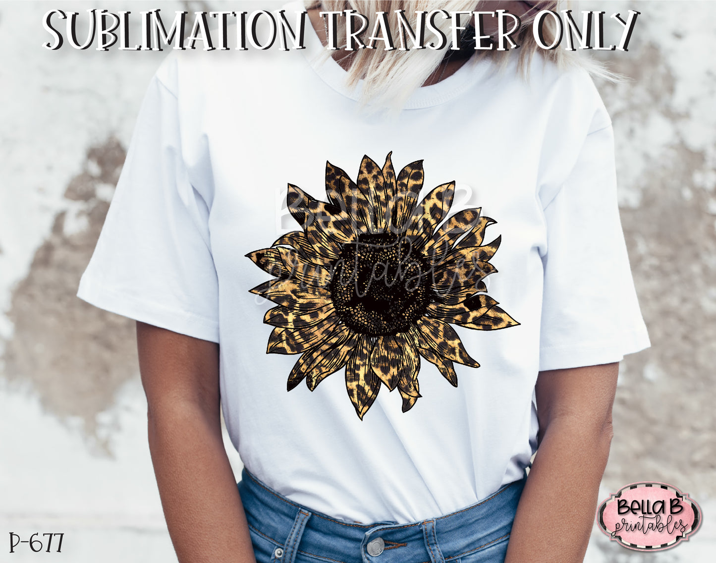 Leopard Print Sunflower Sublimation Transfer, Ready To Press, Heat Press Transfer, Sublimation Print