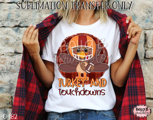Turkey And Touchdowns Sublimation Transfer, Ready To Press