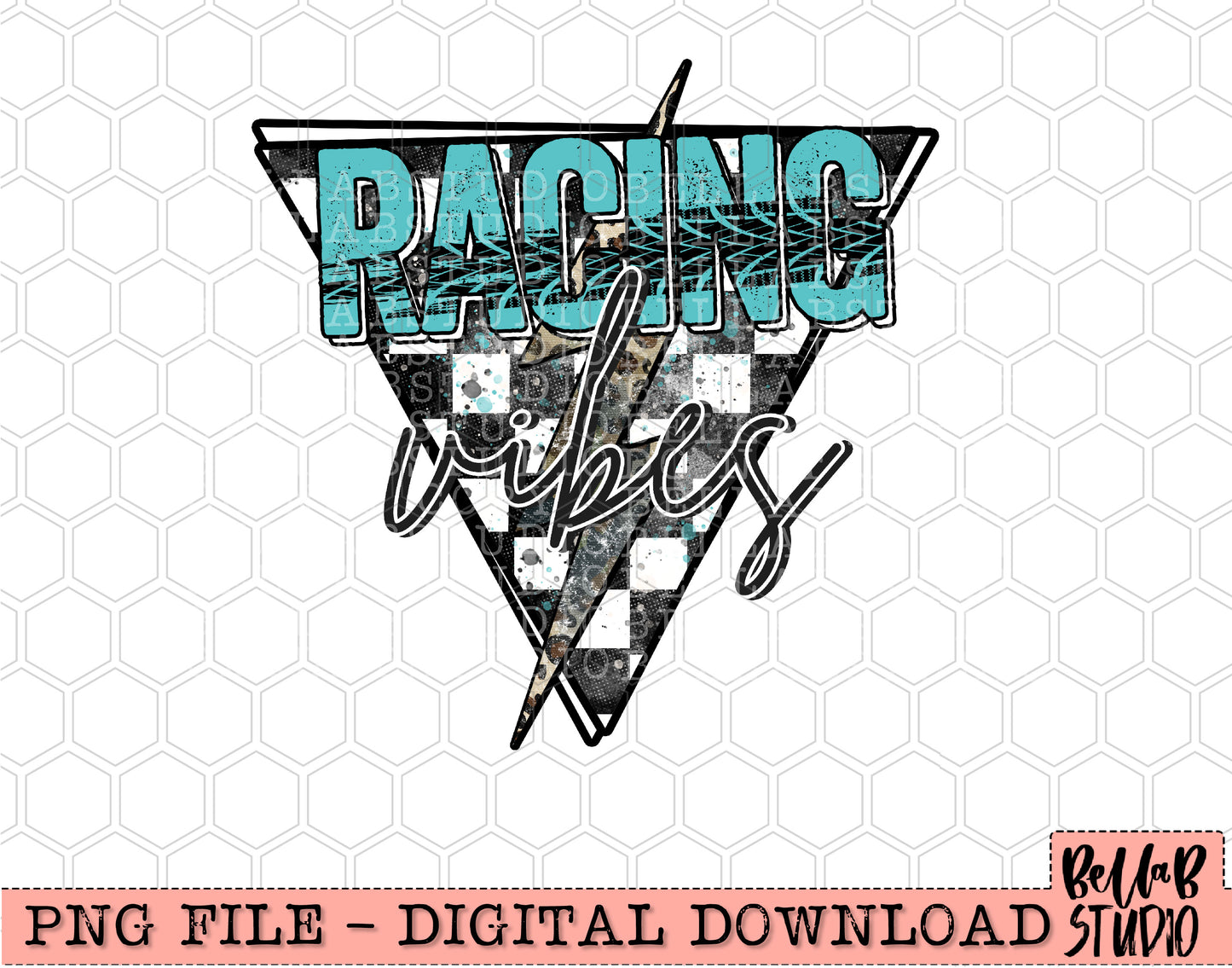 Racing Vibes Blue PNG Digital Design