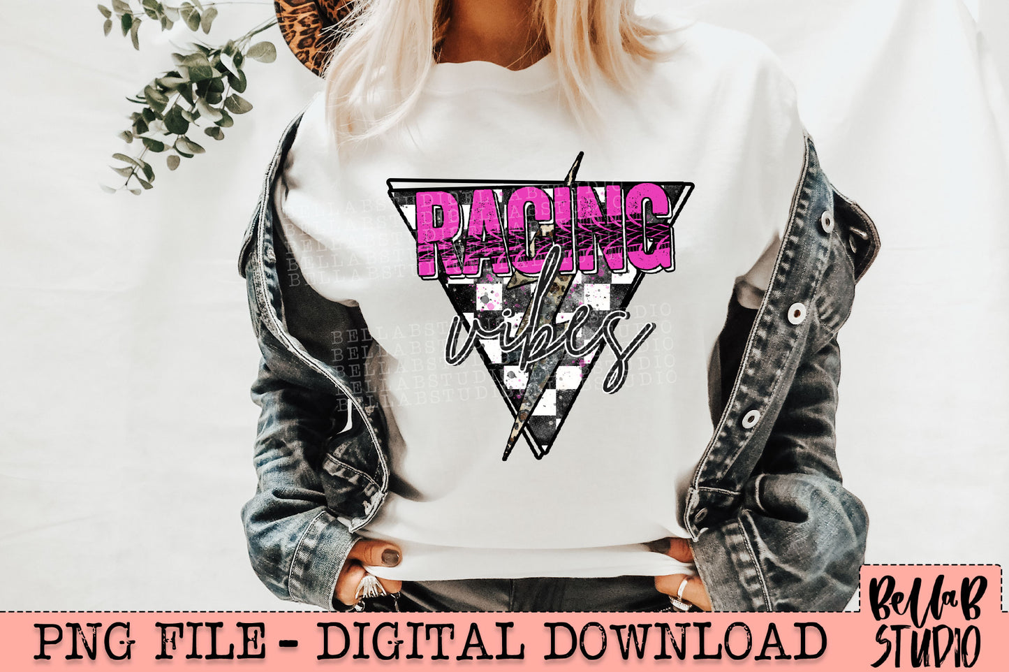 Racing Vibes Pink PNG Digital Design