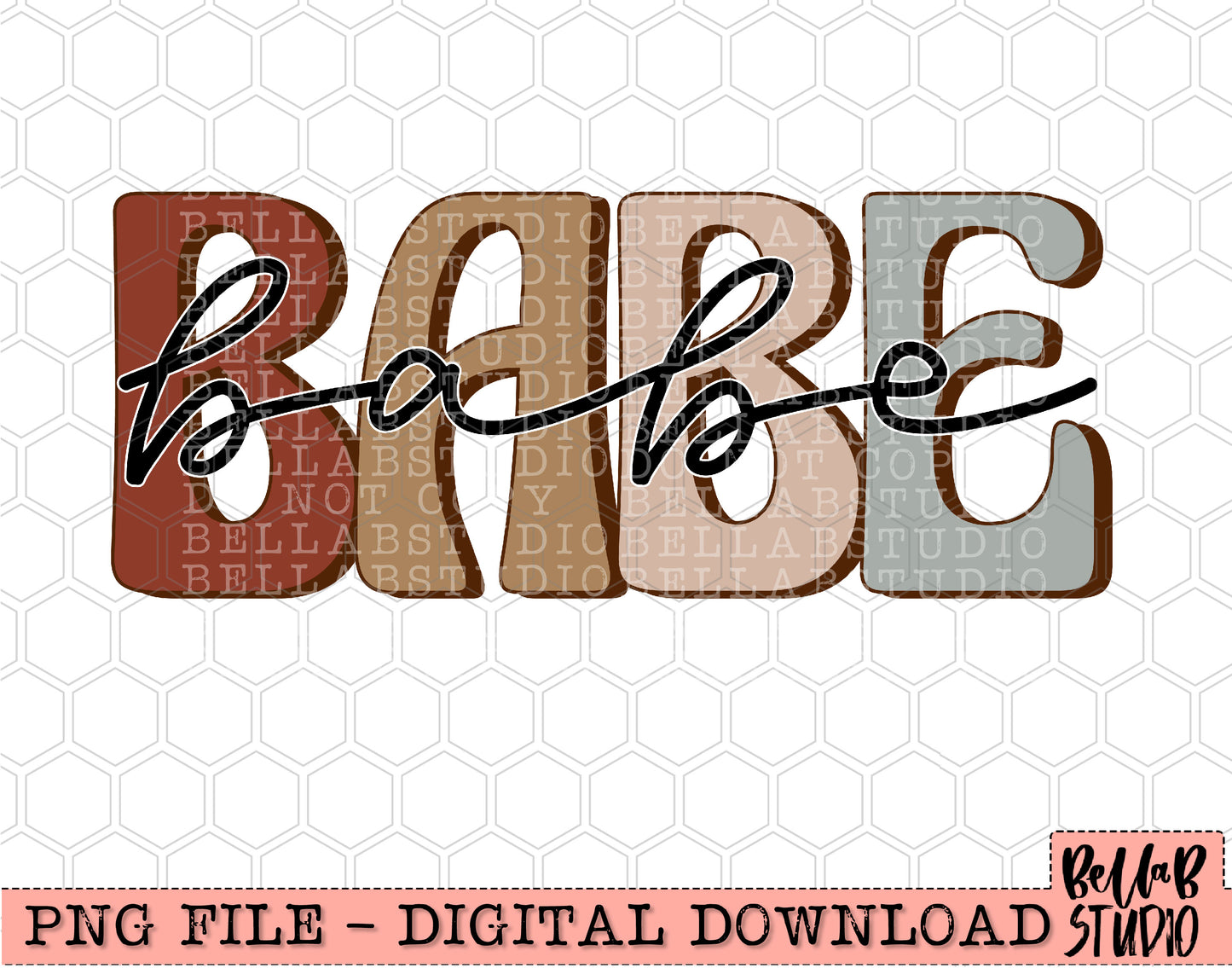 Neutral Retro Babe Sublimation Design