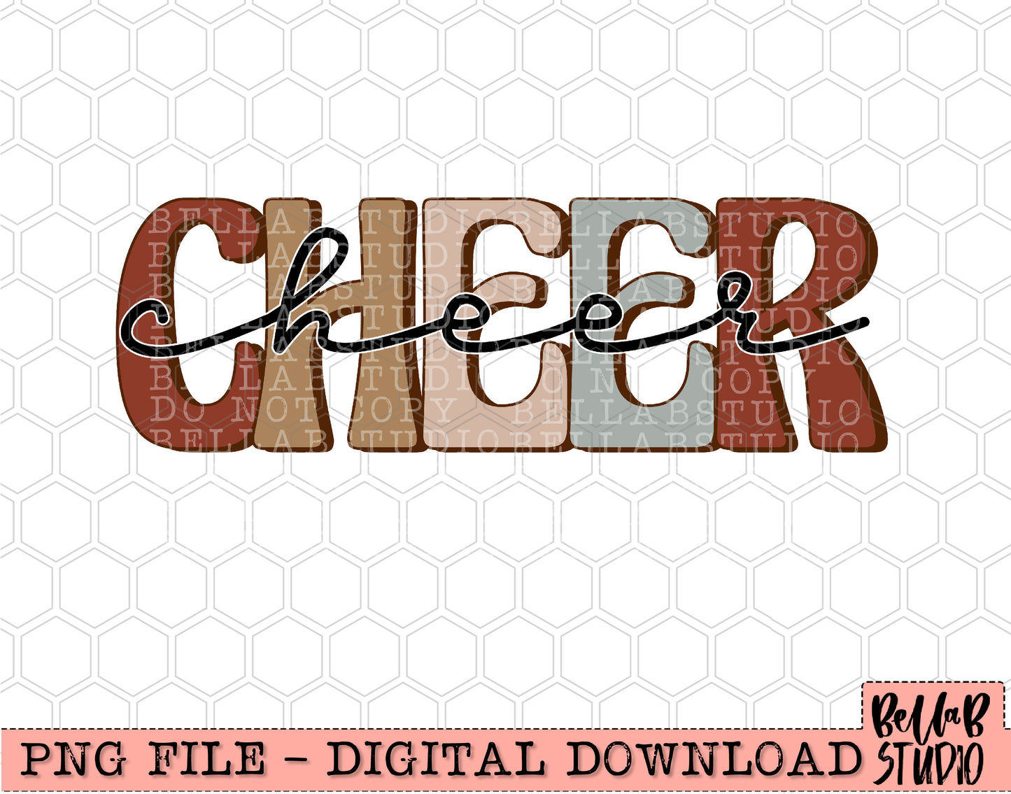 Neutral Retro Cheer Sublimation Design