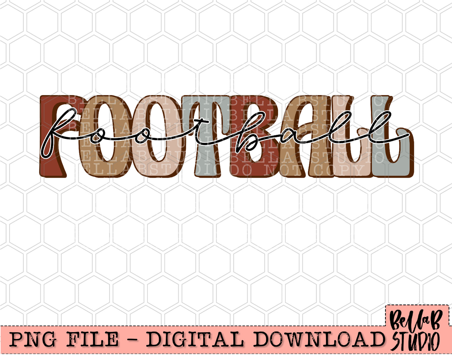 Neutral Retro FOOTBALL Sublimation Design