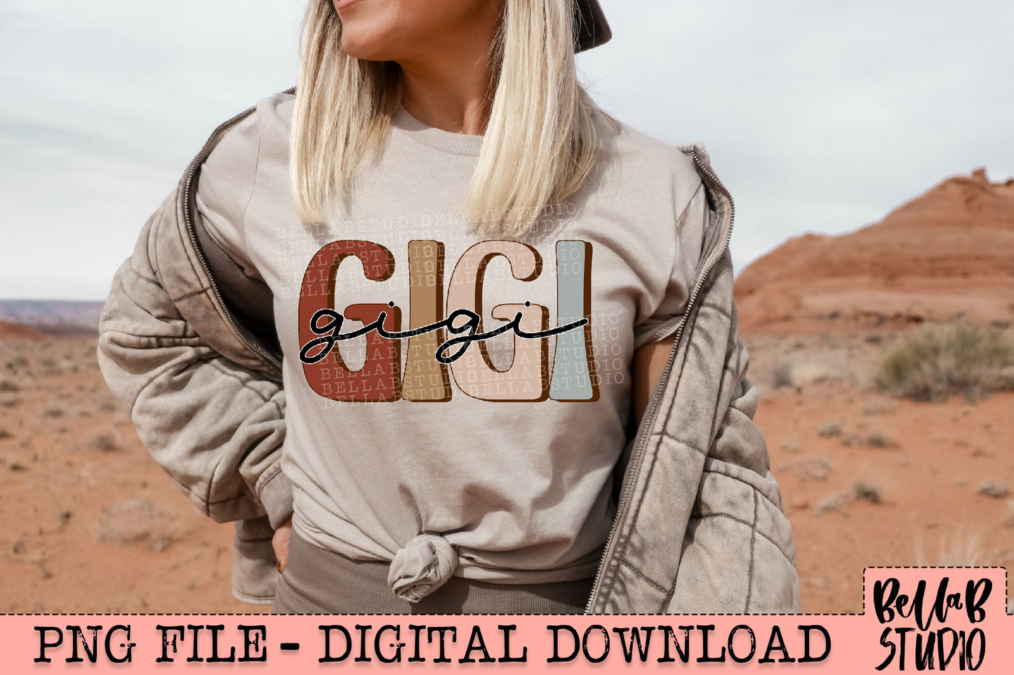 Neutral Retro Gigi Sublimation Design