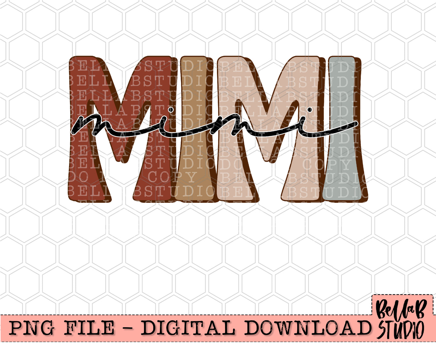 Neutral Retro Mimi Sublimation Design