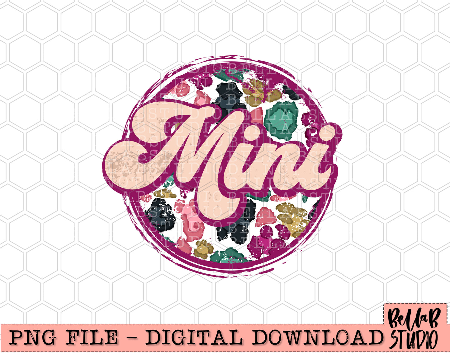 Bright Leopard Retro Mini Sublimation Design