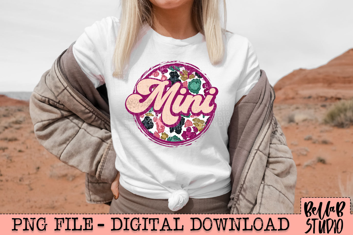 Bright Leopard Retro Mini Sublimation Design