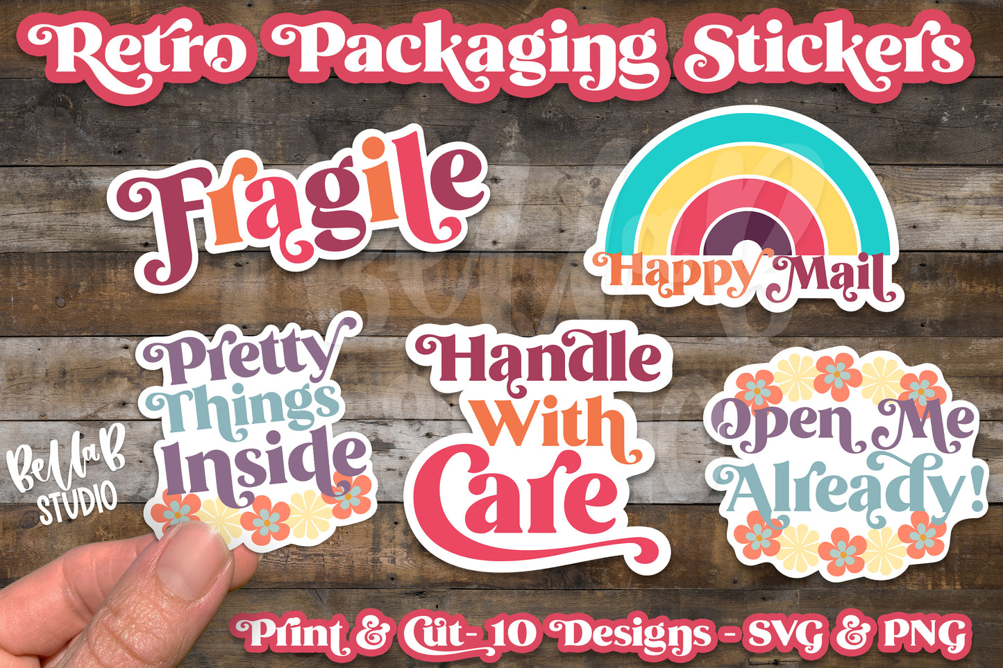 Retro Stickers, Small Business Packaging Stickers