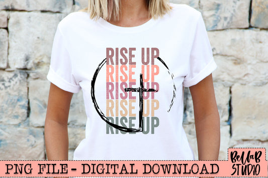 Rise Up Cross PNG Sublimation Design
