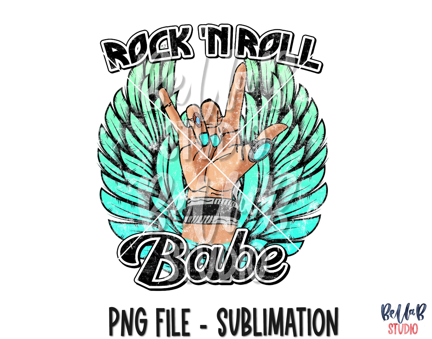 Rock N Roll Babe Sublimation Design