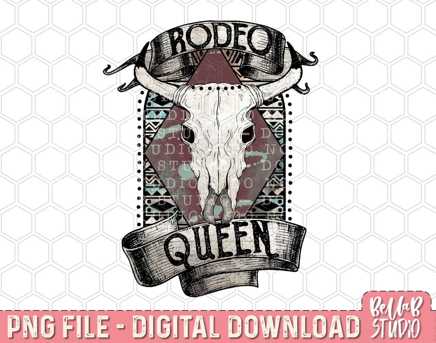 Rodeo Queen Vintage Western PNG Sublimation Design